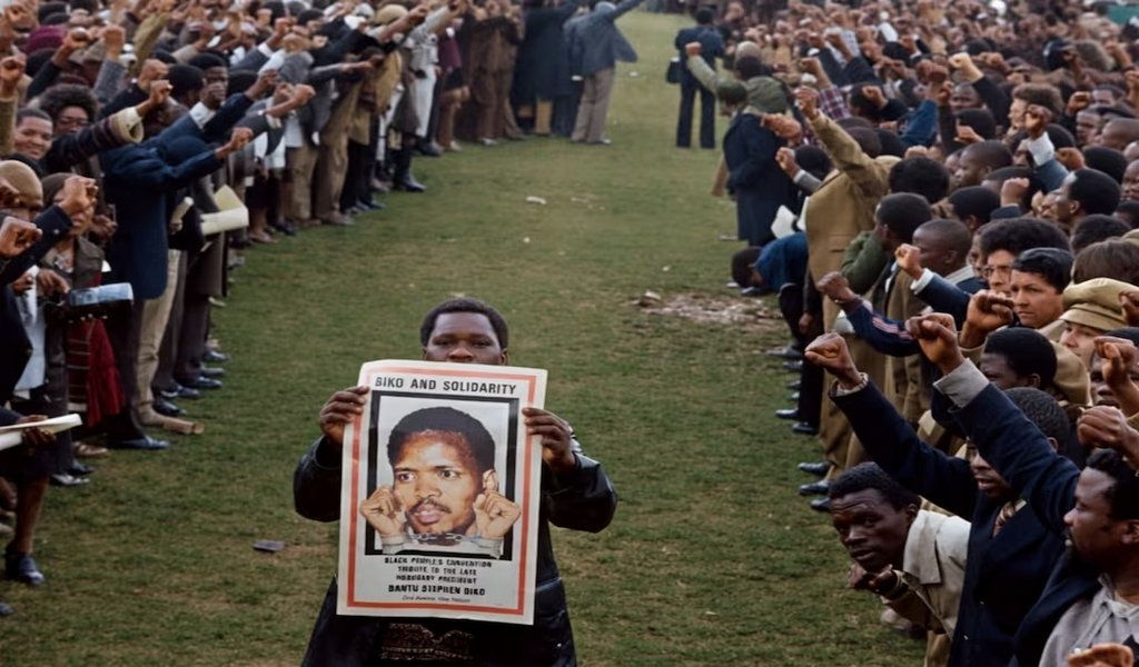 Funeral de Steve Biko la procesión fúnebre del Padre de la Conciencia Negra, Steve Bantu Biko. Raph Ndawo